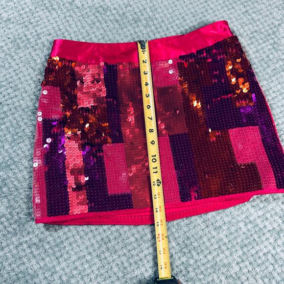 vintage retro y2k hot pink/purple low rise ultra micro mini sequin mini ibiza 6 - Picture 4 of 6